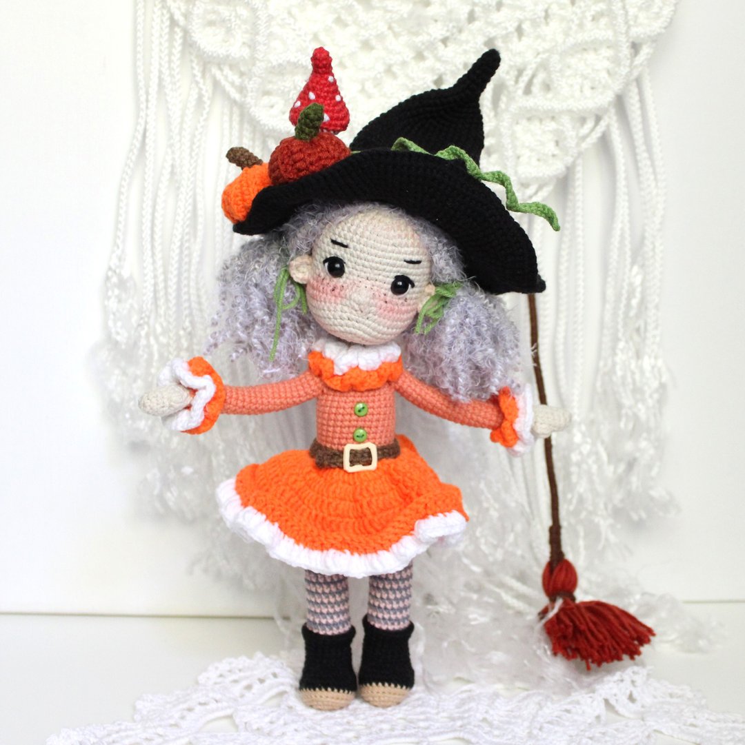 女巫娃娃钩针图案 PDF 英文 Amigurumi 万圣节娃娃 - 手工艺教程/工具书 - 其他材质 