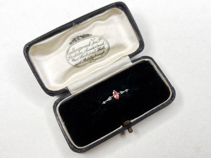 冰种红纹石 微镶纯银戒指 - 戒指 - 纯银 粉红色