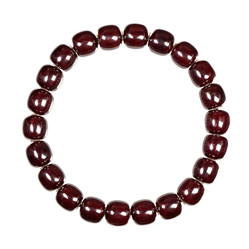 【正佳珠宝】原矿朱砂 顶级苹果老型珠 7x8mm 原矿朱砂手珠 - 手链/手环 - 半宝石 多色