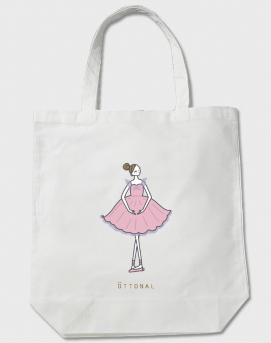 Dreaming Pink Ballerina Tote Bag - 其他 - 棉 白色