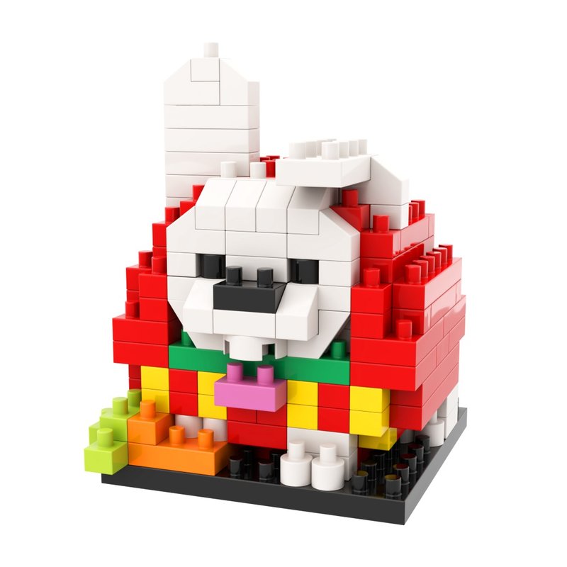 Archbrick 日本兔年兔兔达摩 Pixel 积木 Nanoblock - 玩偶/公仔 - 塑料 多色
