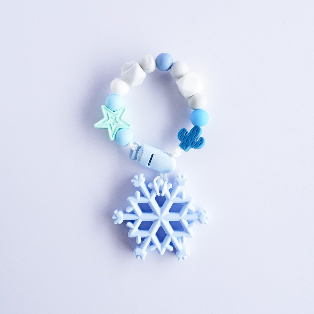 无字 彩虹 仙人掌 蓝色雪花固齿器 / 定制化奶嘴链 - 玩具/玩偶 - 其他材质 多色