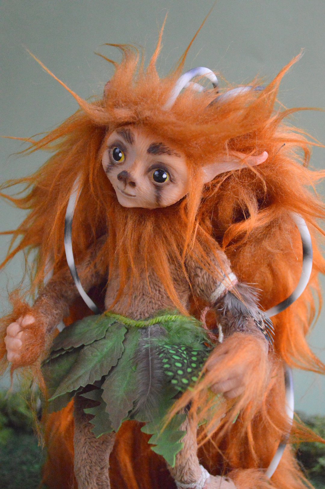Pinto the cute fairy hedgehog, ooak, art toys - 玩偶/公仔 - 其他材质 咖啡色