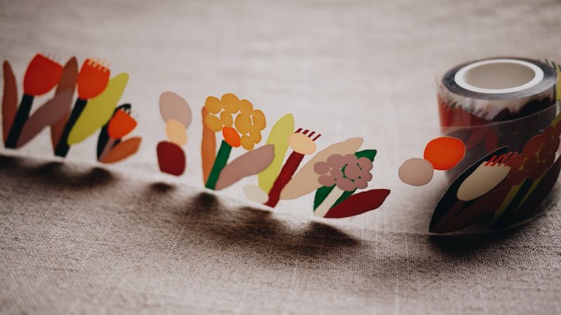 可自行剪裁PET胶带-HiFlower-大地色款 - 贴纸 - 塑料 多色