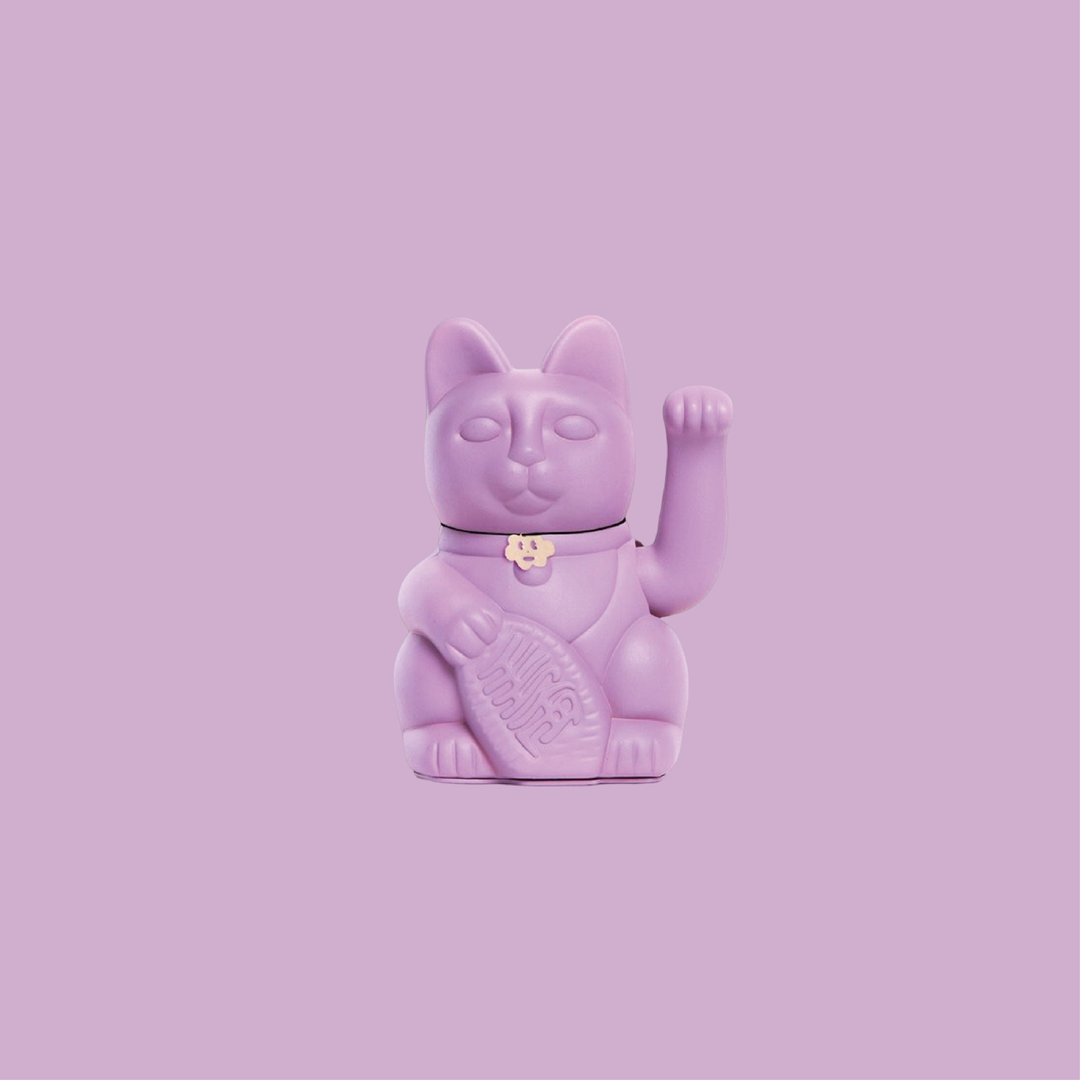 【Diminuto Cielo 招财猫】 Tiny Sky 幸运招财猫 - 淡紫色 15CM - 玩偶/公仔 - 其他材质 紫色