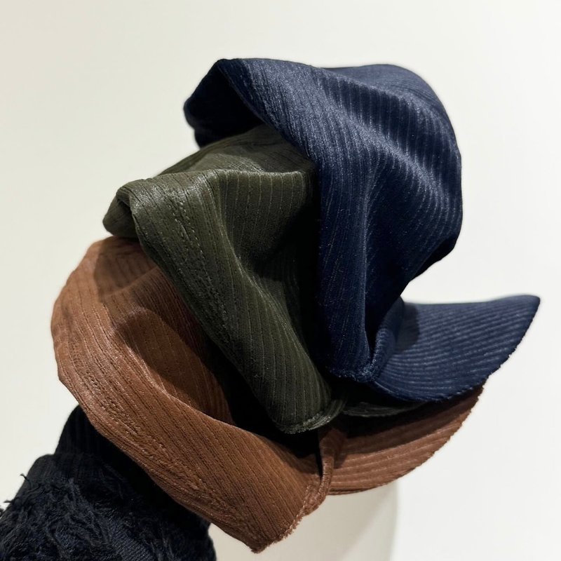 JOJA / 报童 / 雾光绒布 / 暗绿色 / 深蓝色 / 可可色 - 帽子 - 其他材质 多色