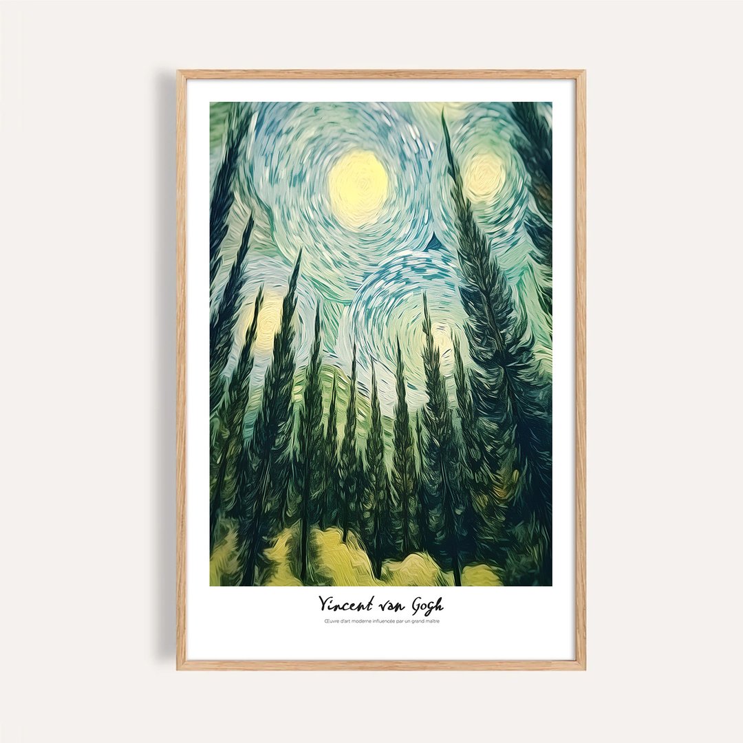 松林星夜 Starry Cypress / 梵谷风格星空 客厅挂画 - 海报/装饰画/版画 - 纸 