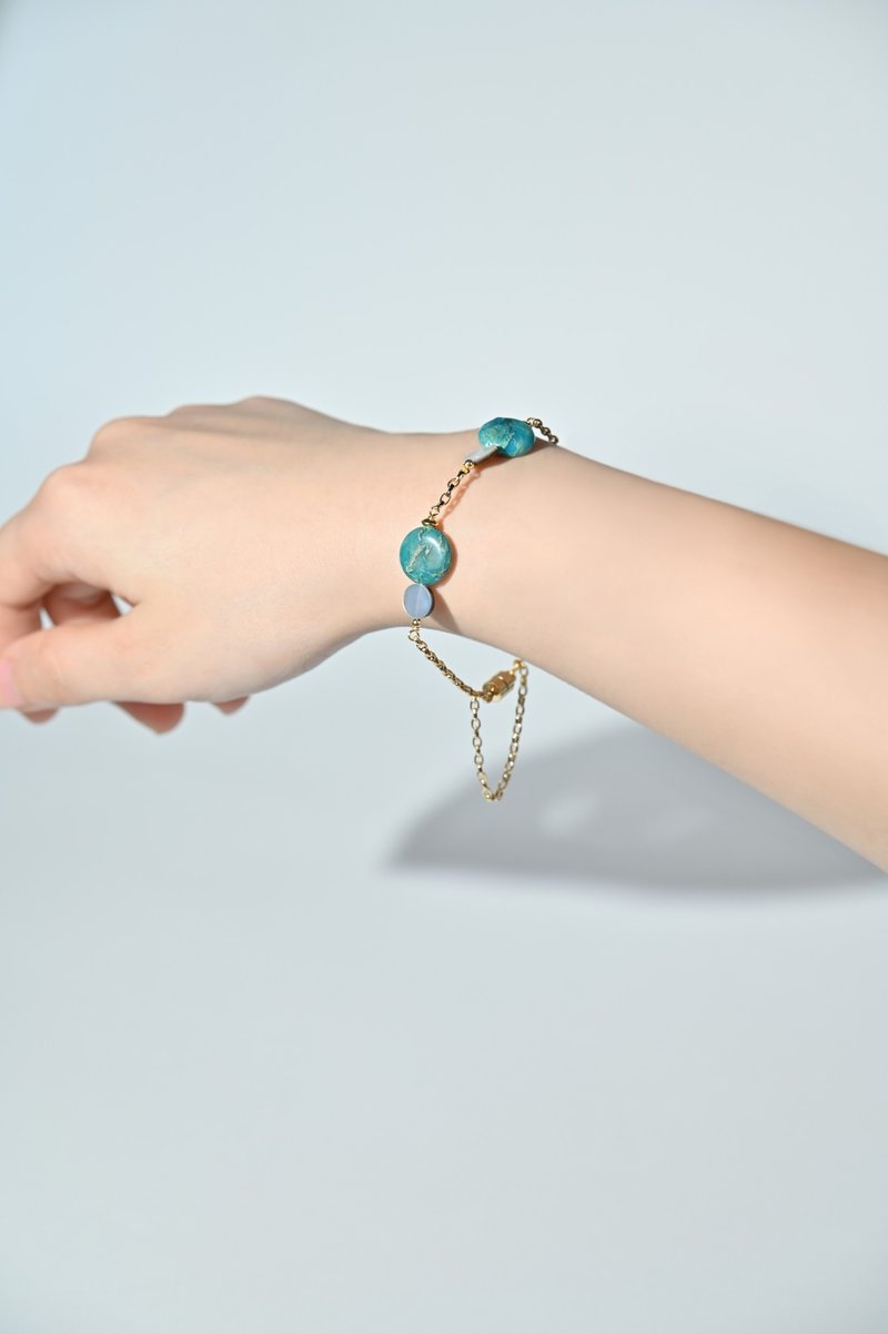 泡泡糖磁扣手链 / 帝皇石 / 贝壳 / JIEGEM   姊的珠宝 - 手链/手环 - 宝石 绿色