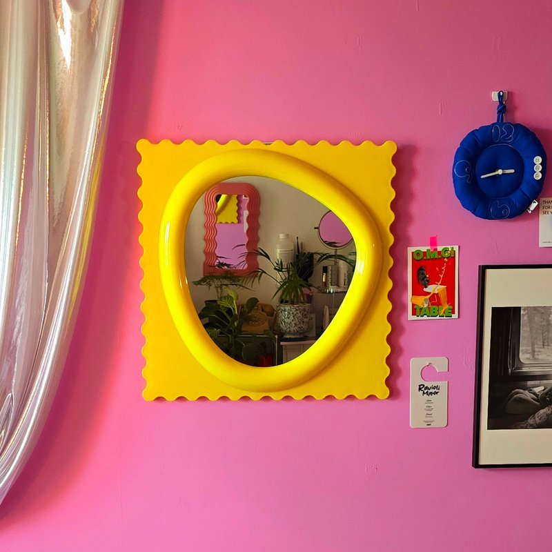 PHEF 馄饨镜：颜面粉红色 - 其他家具 - 塑料 黄色
