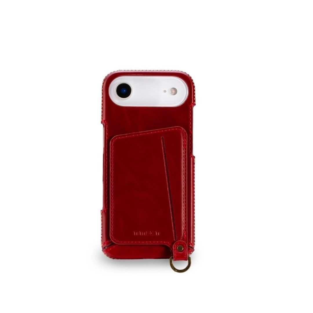 iPhone 17 Air 经典系列-磁吸站立卡袋手机皮套-辣椒红 - 手机壳/手机套 - 真皮 红色