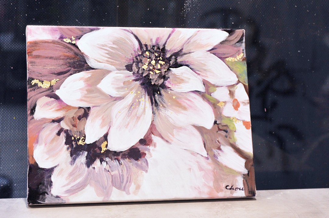 【金箔花】/老师指导 - 插画/绘画/写字 - 颜料 