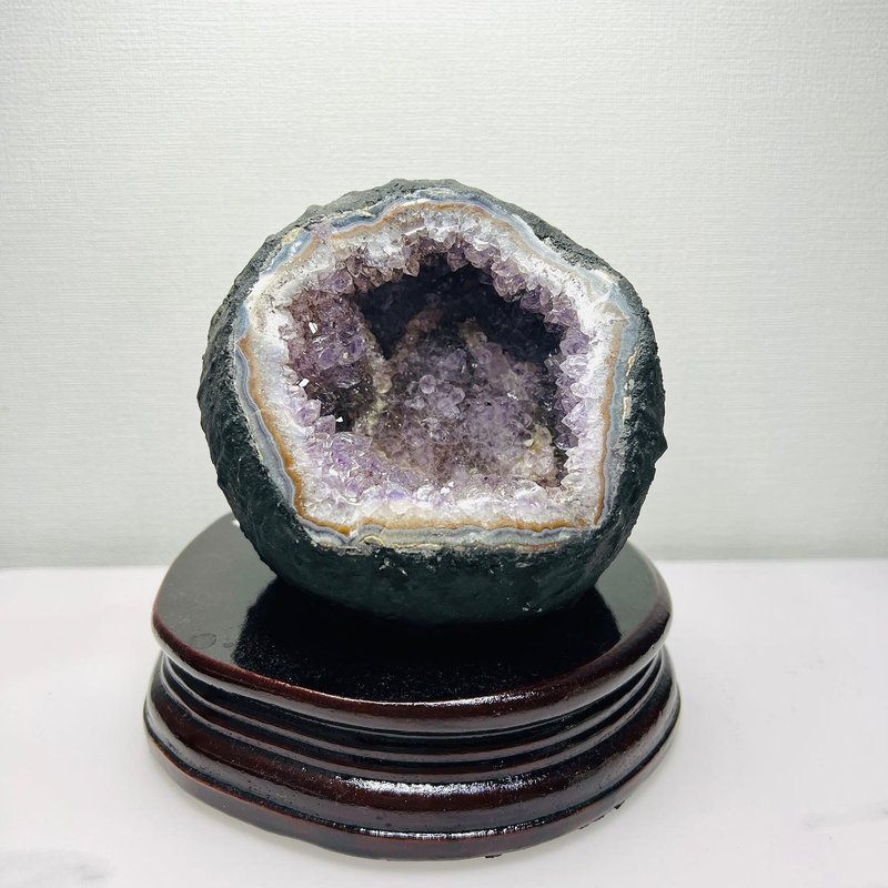 紫晶钱袋子连订造底座 | 水晶 | 水晶摆件 - 摆饰 - 水晶 紫色