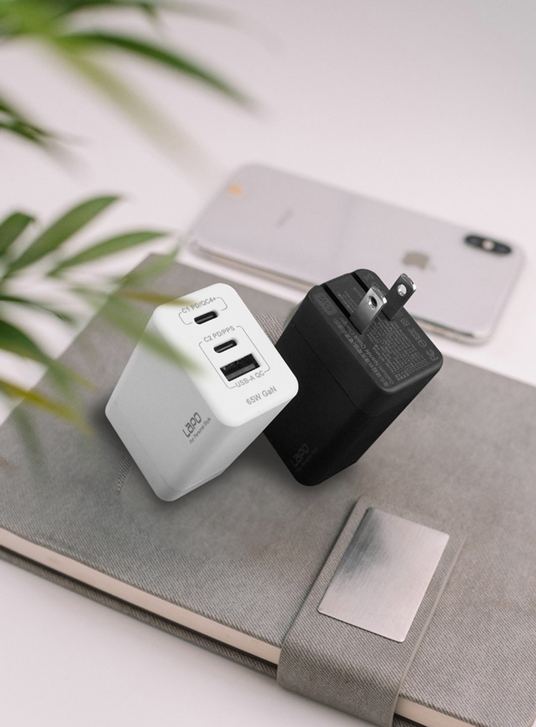 【LaPO】GaN 65W三孔快充氮化镓电源供应器 - 电脑配件 - 塑料 