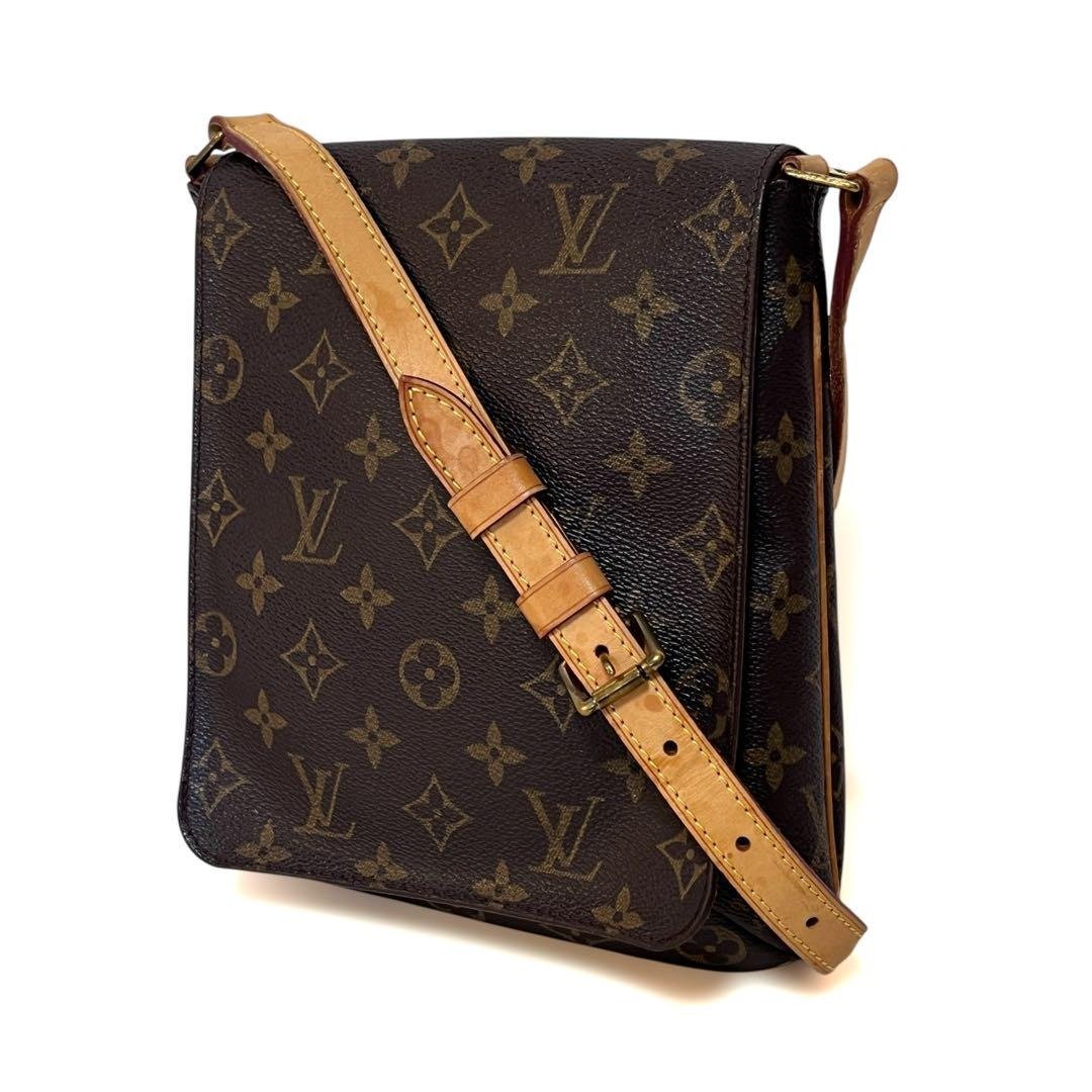 正品 Louis Vuitton 路易威登 Musette Salsa Monogram 肩背包 PVC 皮革 M51258 二手 - 侧背包/斜挎包 - 其他材质 咖啡色