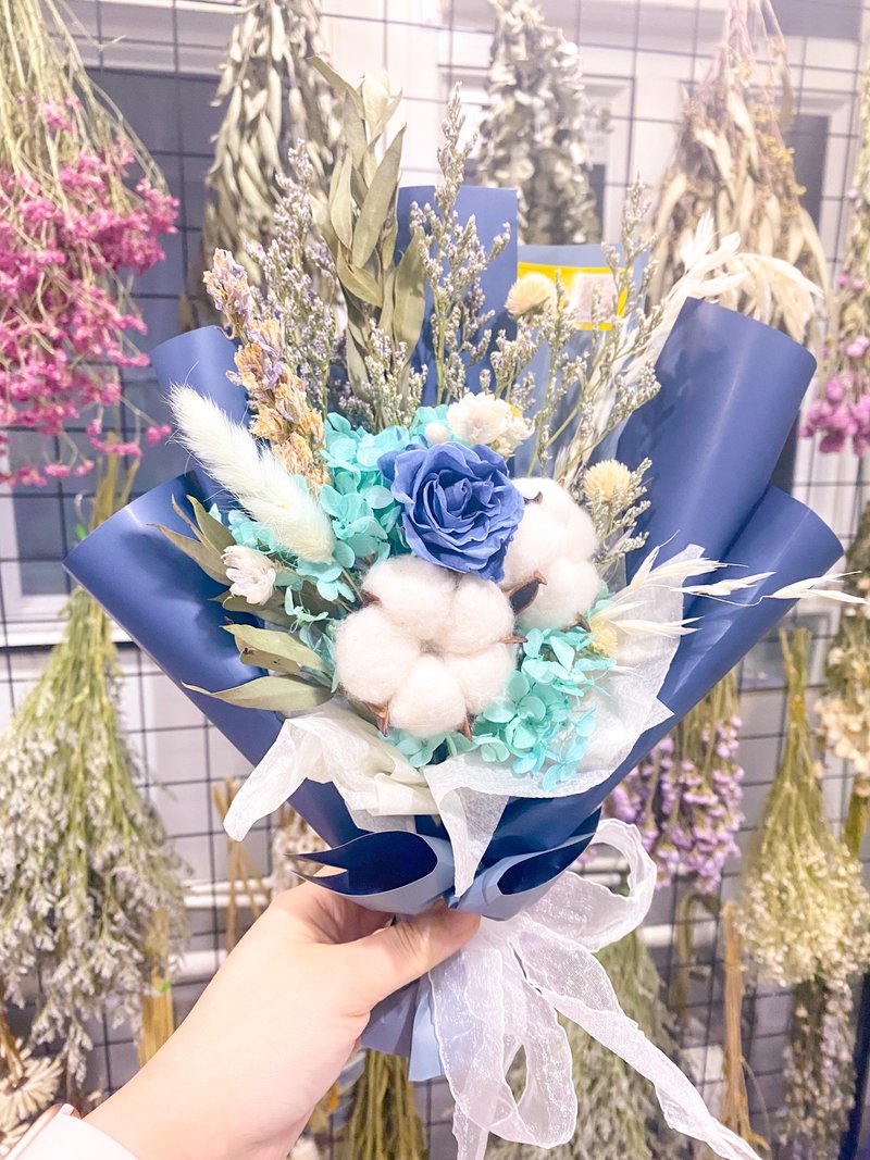 蓝绿花束 (s size) - 干燥花/捧花 - 植物．花 蓝色
