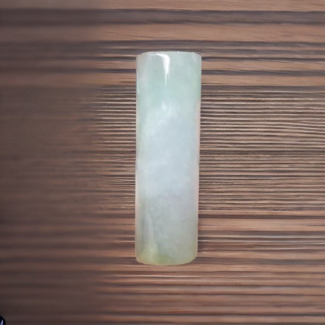 冰种翡翠圆玉印 | 天然缅甸玉A货翡翠 | 送礼 - 印章/印台 - 玉石 透明