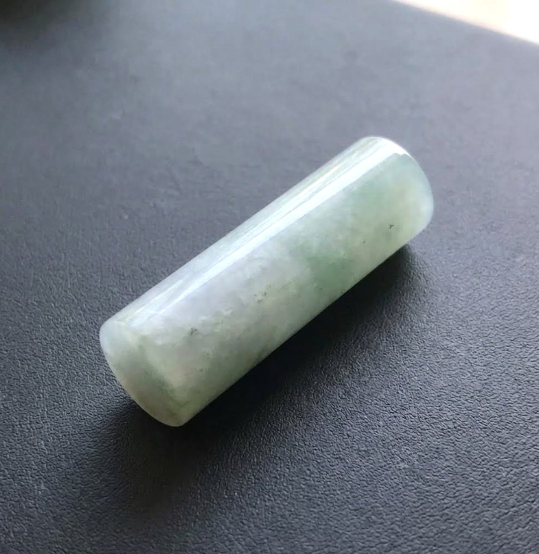 冰种翡翠圆玉印 | 天然缅甸玉A货翡翠 | 送礼 - 印章/印台 - 玉石 透明