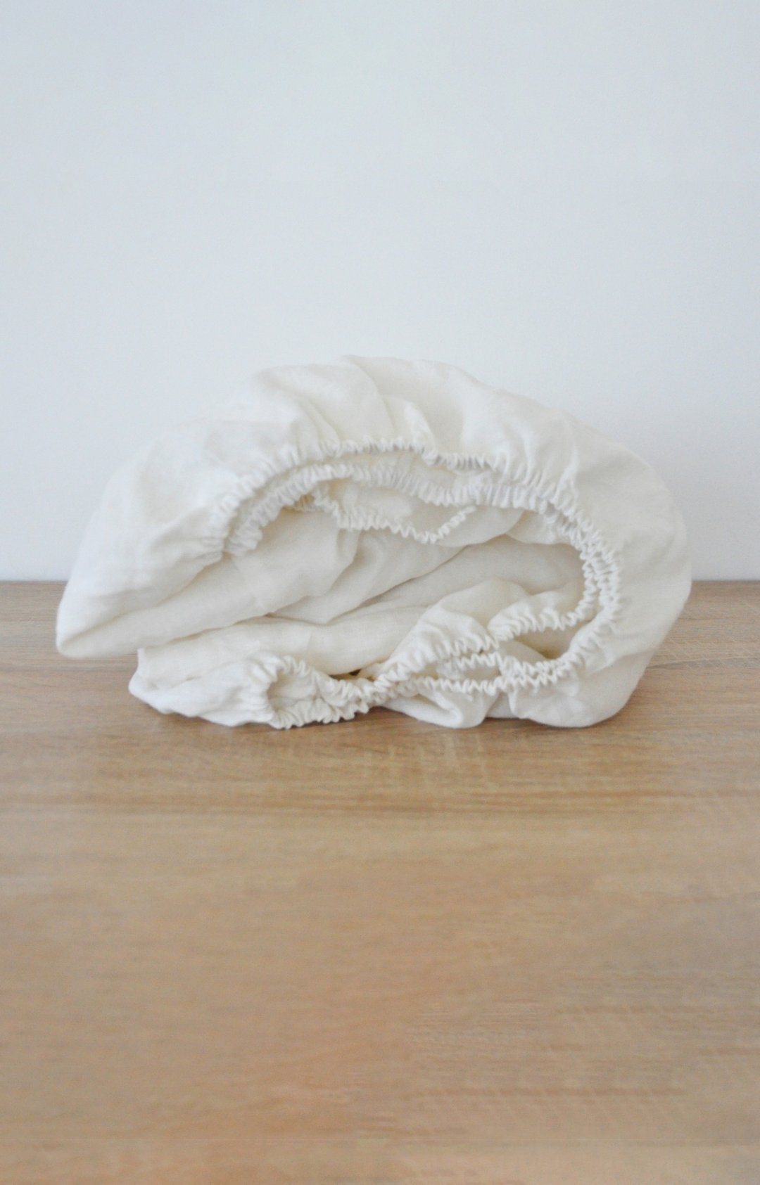 White linen fitted sheet / Softened linen bed sheet / Deep pocket - 寝具 - 亚麻 白色