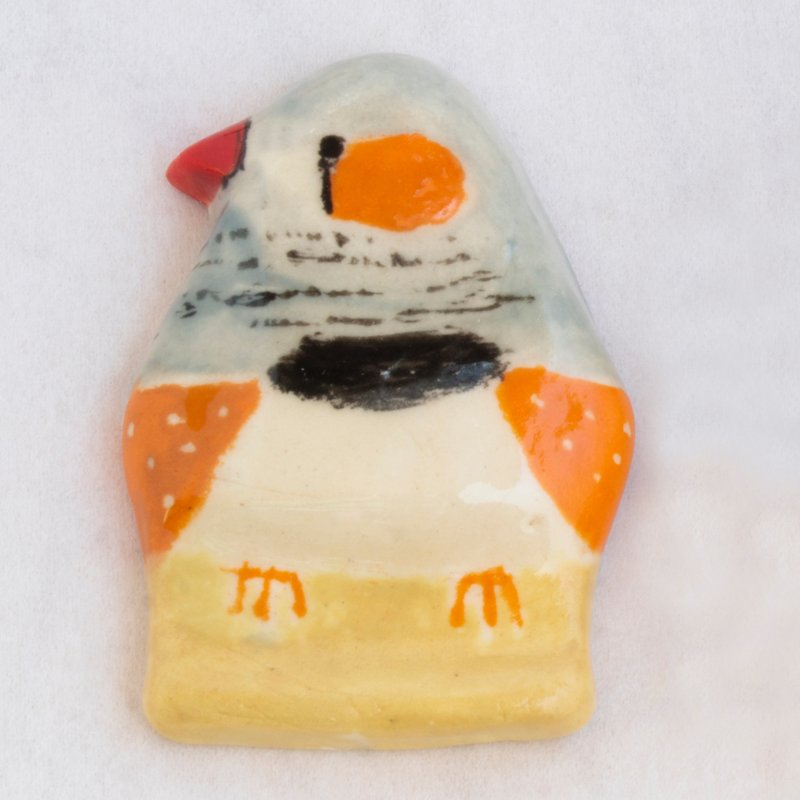 斑马雀筷架正常雄性 - 筷子/筷架 - 陶 