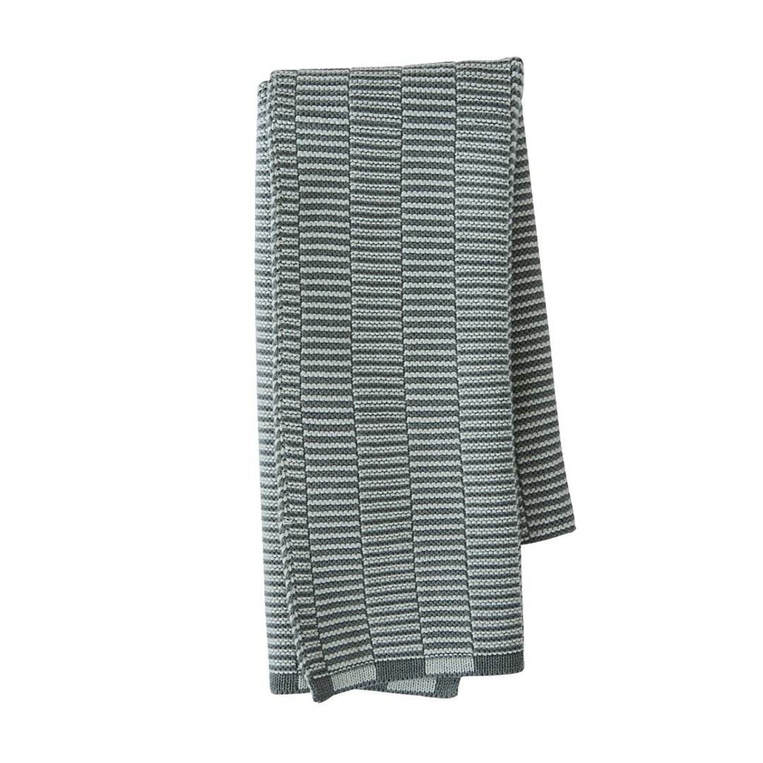 Stringa 层叠线条有机棉万用巾 - 碧玺蓝 - 厨房用具 - 棉 多色