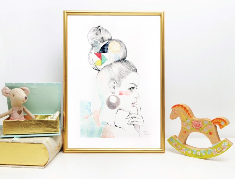 北欧风手绘铅笔水彩挂画NO.3壁画/居家摆设/室内设计 - 海报/装饰画/版画 - 纸 白色