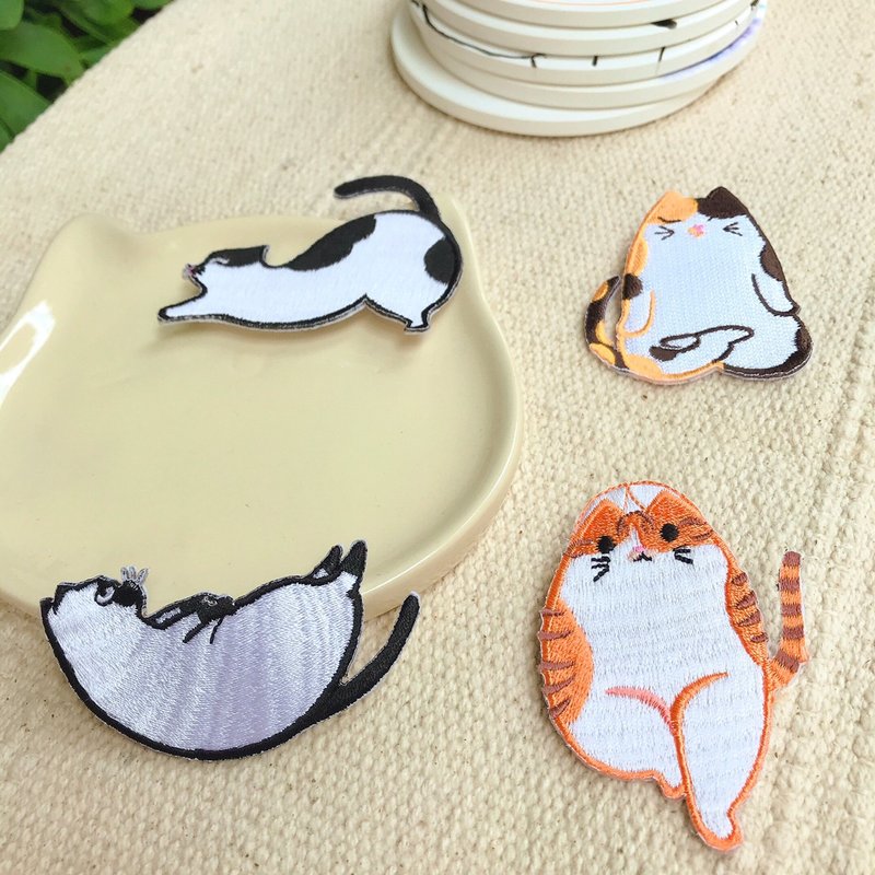 【MINI LIFE x 猫设】猫咪刺绣别针-三花/橘猫/暹罗/奔驰 - 徽章/别针 - 绣线 多色