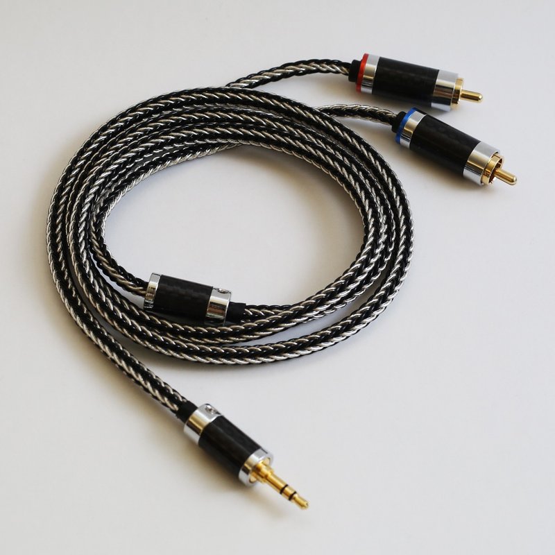 川木W148 精品16股单晶铜镀银发烧级3.5mm to RCA 转双莲花 - 数码小物 - 其他材质 