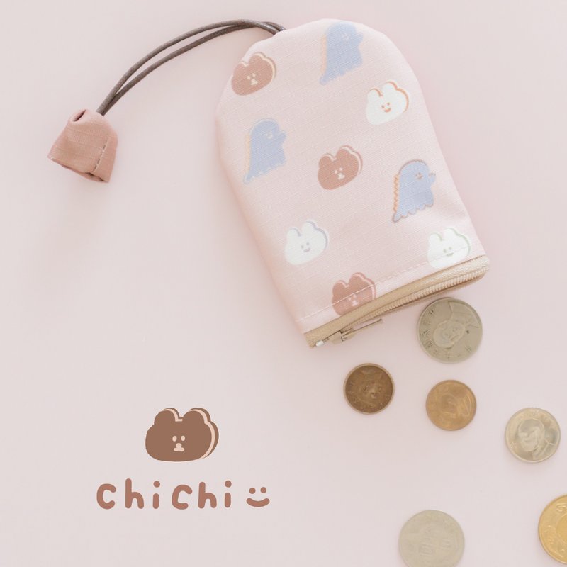 【慢慢挑xChiChi-87小兔】防泼水钥匙钱包(可放票卡)-夹心饼干款 - 零钱包 - 其他人造纤维 粉红色
