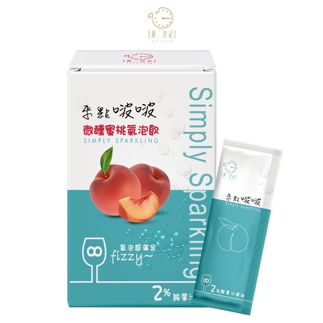 周二食记 来点啵啵 微醺蜜桃气泡饮 110g - 零食/点心 - 其他材质 蓝色