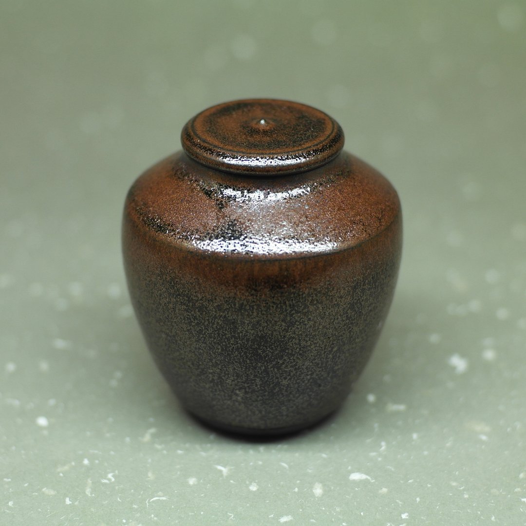 瓮型 铁釉 茶仓 手作陶艺 茶道具 - 茶具/茶杯 - 陶 