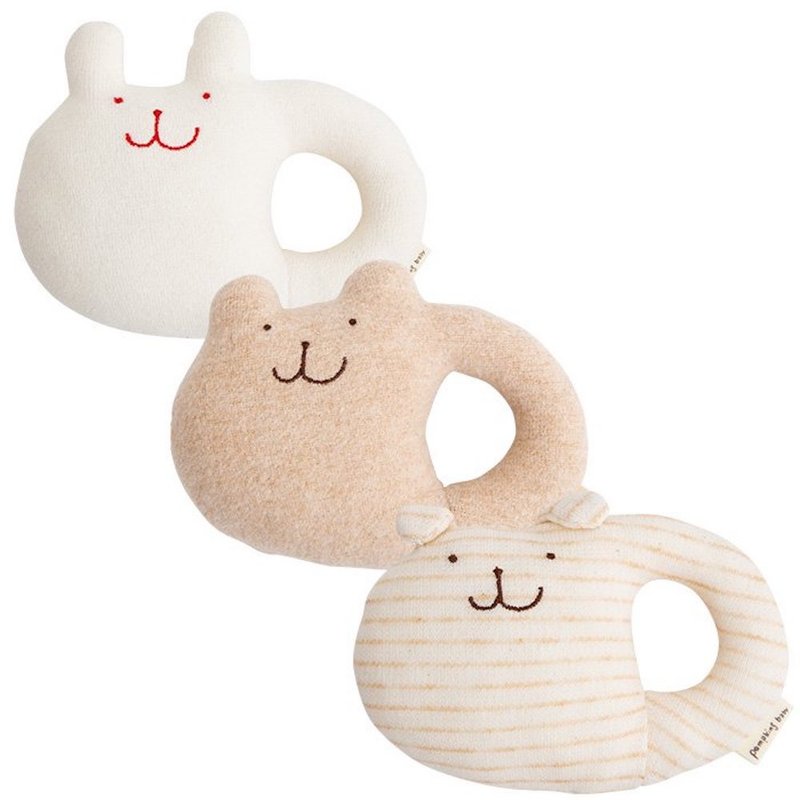 Y-1026 100%オーガニックコットン 鈴入りガラガラ うさぎ Rabbit くま Bear いぬ Dog 日本製 - 婴儿饰品 - 棉．麻 咖啡色