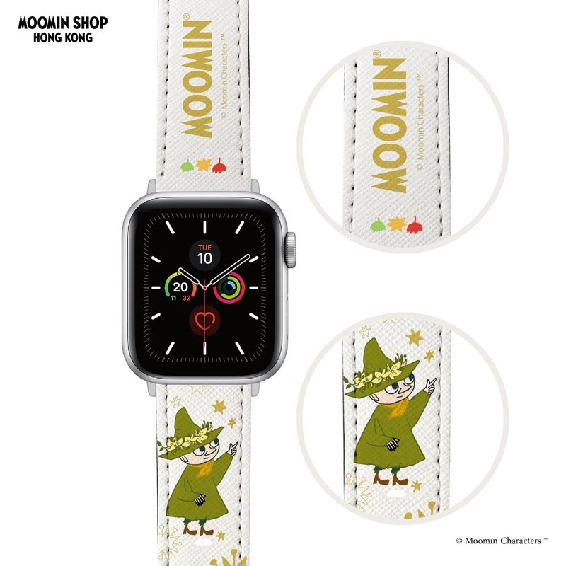 姆明Apple Watch替换表带 - 史力奇星星 - 表带 - 人造皮革 白色