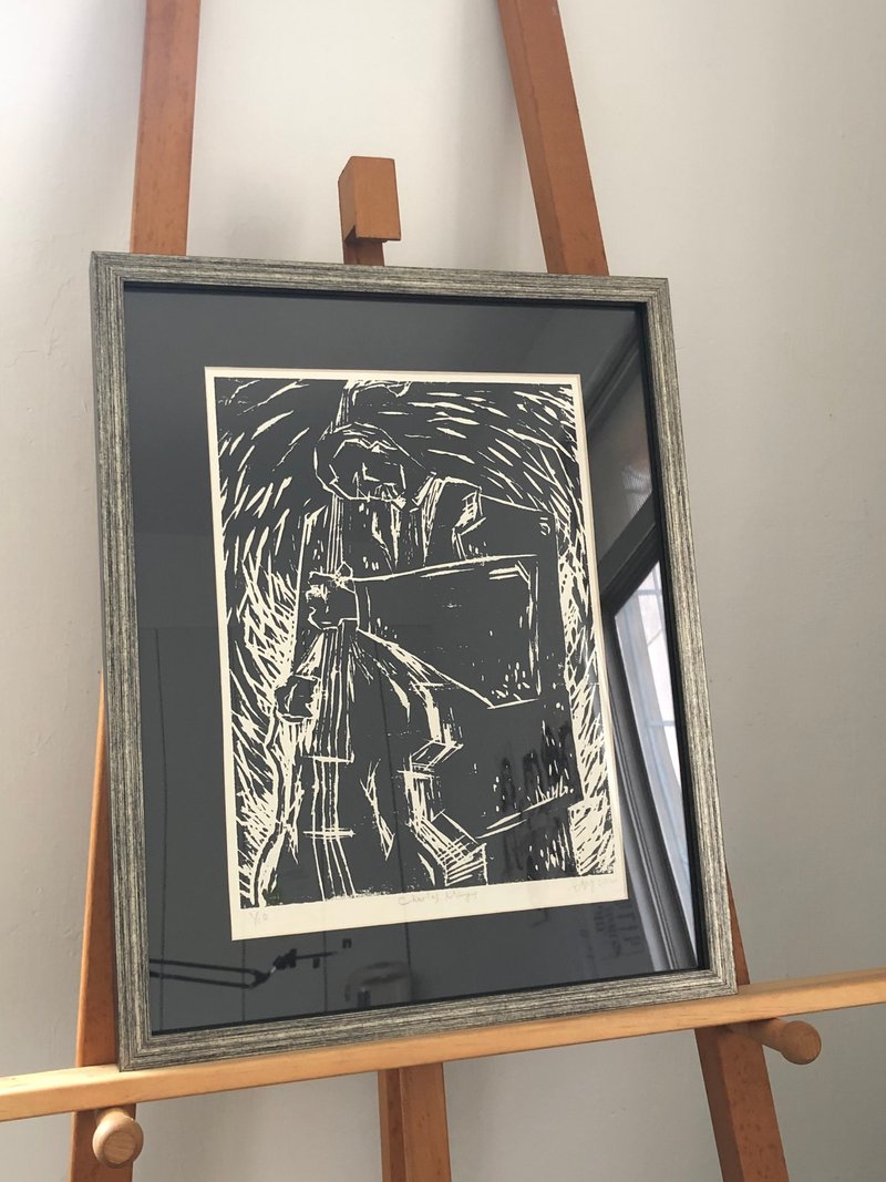 原版限量版画 | 爵士群像 Charles Mingus 画像含框 | 版次1 - 海报/装饰画/版画 - 纸 