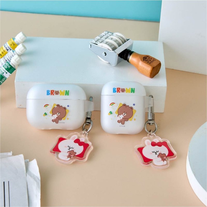 LINE FRIENDS MINI-熊大的午睡时光强悍防摔AirPods保护套(附吊饰 - 耳机收纳 - 塑料 多色