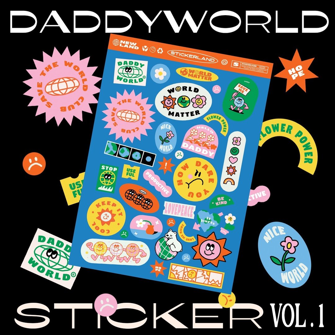 Daddy World Sticker Vol.1 世界地图贴纸 可爱 - 贴纸 - 纸 