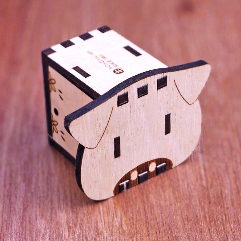敲敲木-猪猪音乐盒-DIY - 木工/竹艺/纸艺 - 木头 咖啡色