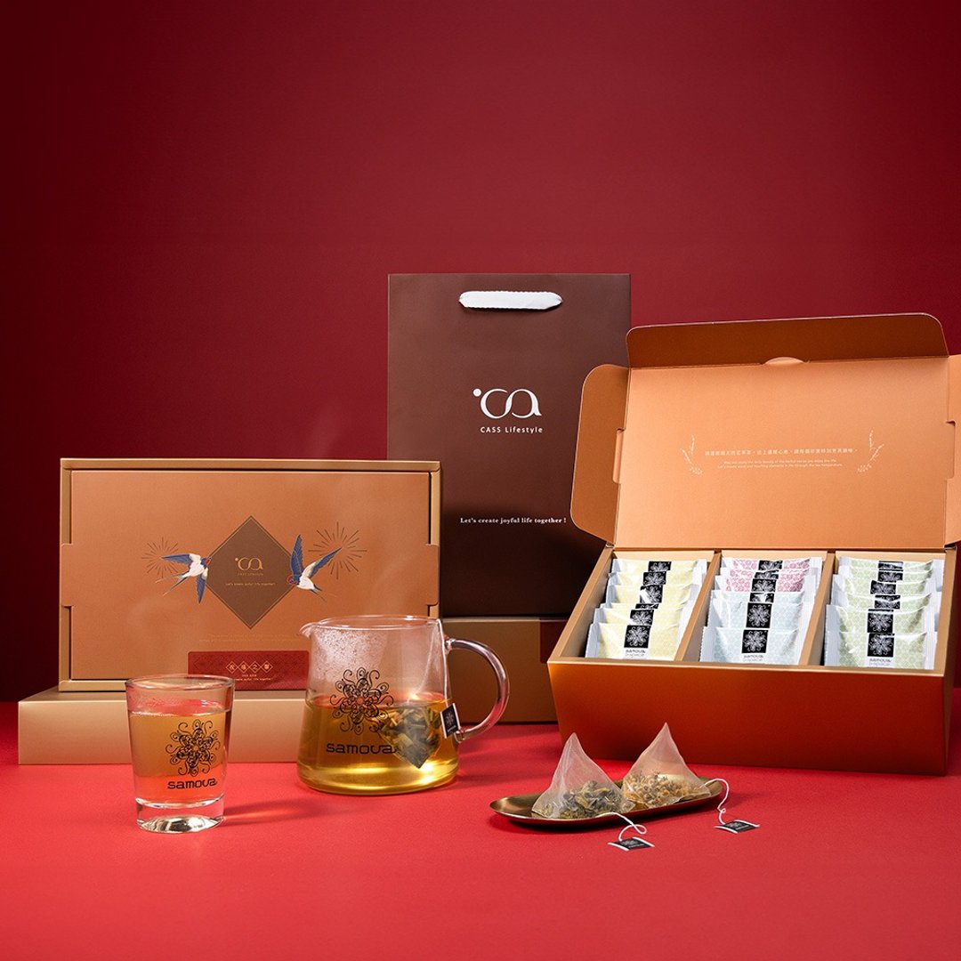 【samova】祝福之馨 茶飨礼盒 / 新年礼盒 / 茶包 18 入 - 茶 - 植物．花 金色