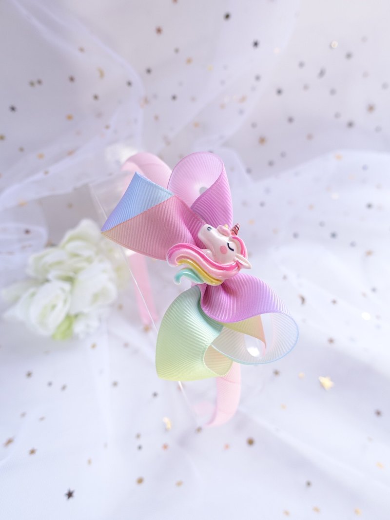 独角兽 unicorn 蝴蝶结发箍 儿童头箍 发饰 - 发饰 - 其他材质 