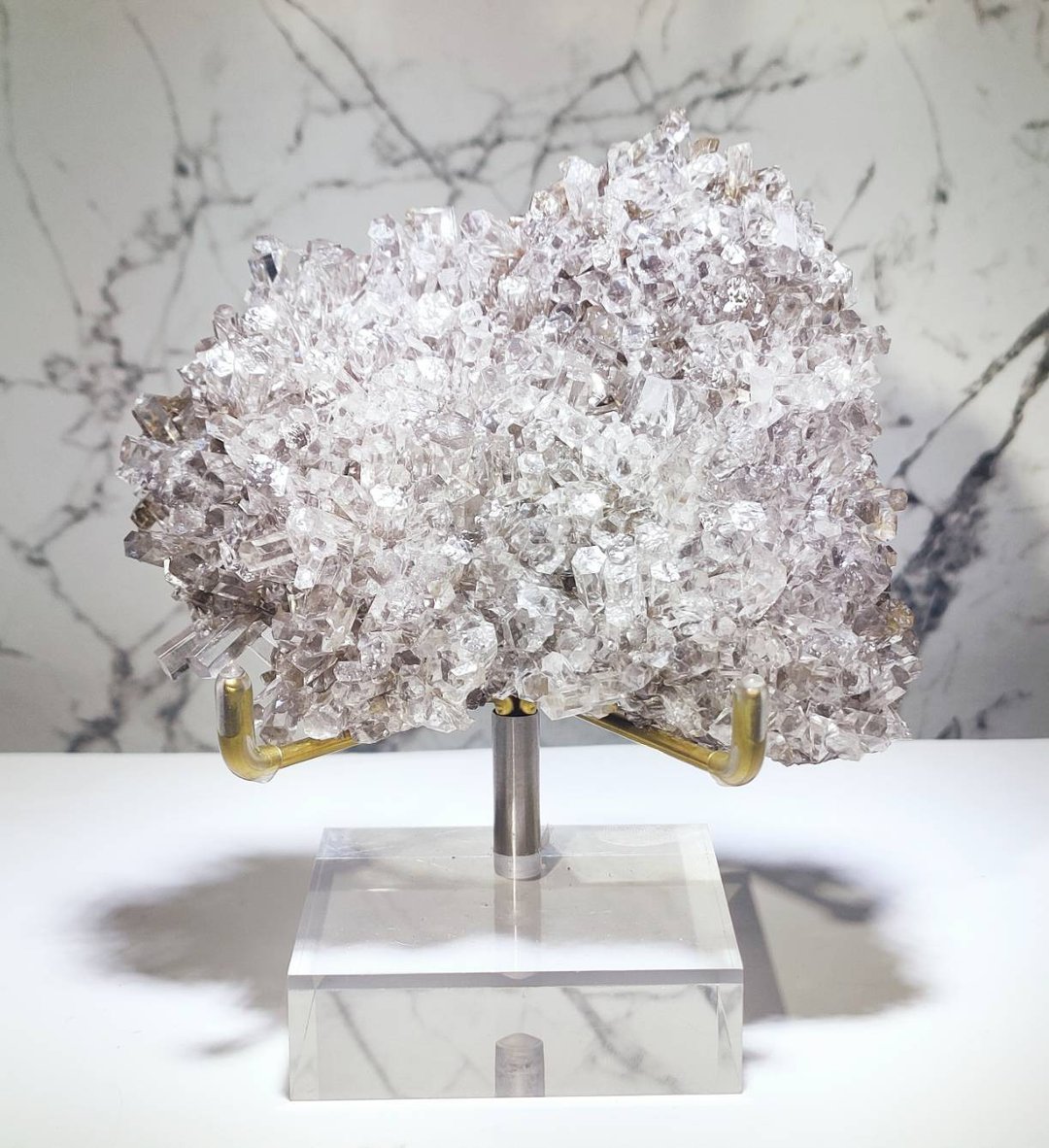 【摆件】冰种七彩方解石 片状标本A 附展示架 - 摆饰 - 宝石 灰色