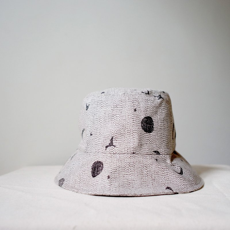 月亮周期 手工渔夫帽 - 帽子 - 棉．麻 灰色