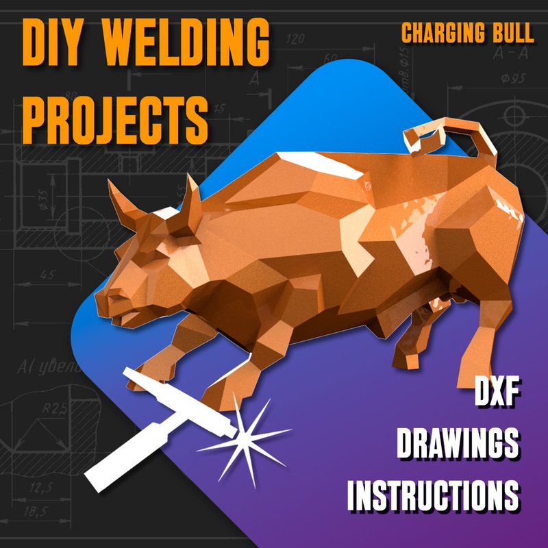 焊接项目计划图 Charge Bull（DXF、PDF） - 图文模板设计 - 其他材质 