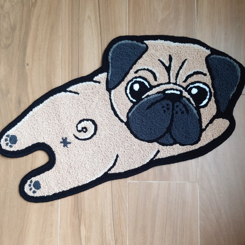 巴哥犬地毯 八哥地毡 踏垫 - 地垫/地毯 - 聚酯纤维 咖啡色