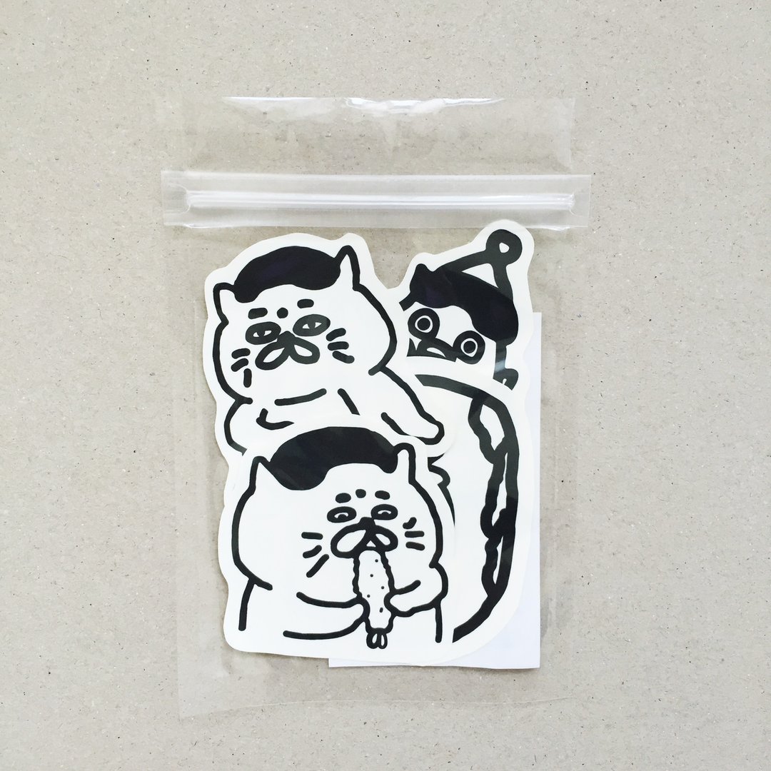 大黑色贴纸-嘟子+五郎 - 贴纸 - 纸 白色