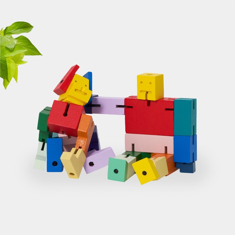 Cubebot 酷比好朋友组【限定款】变形积木机器人益智设计儿童礼物 - 玩偶/公仔 - 木头 