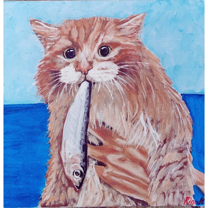 红猫场景原创带框墙面艺术丙烯画 作者 RinaArtSK - 墙贴/壁贴 - 其他材质 多色