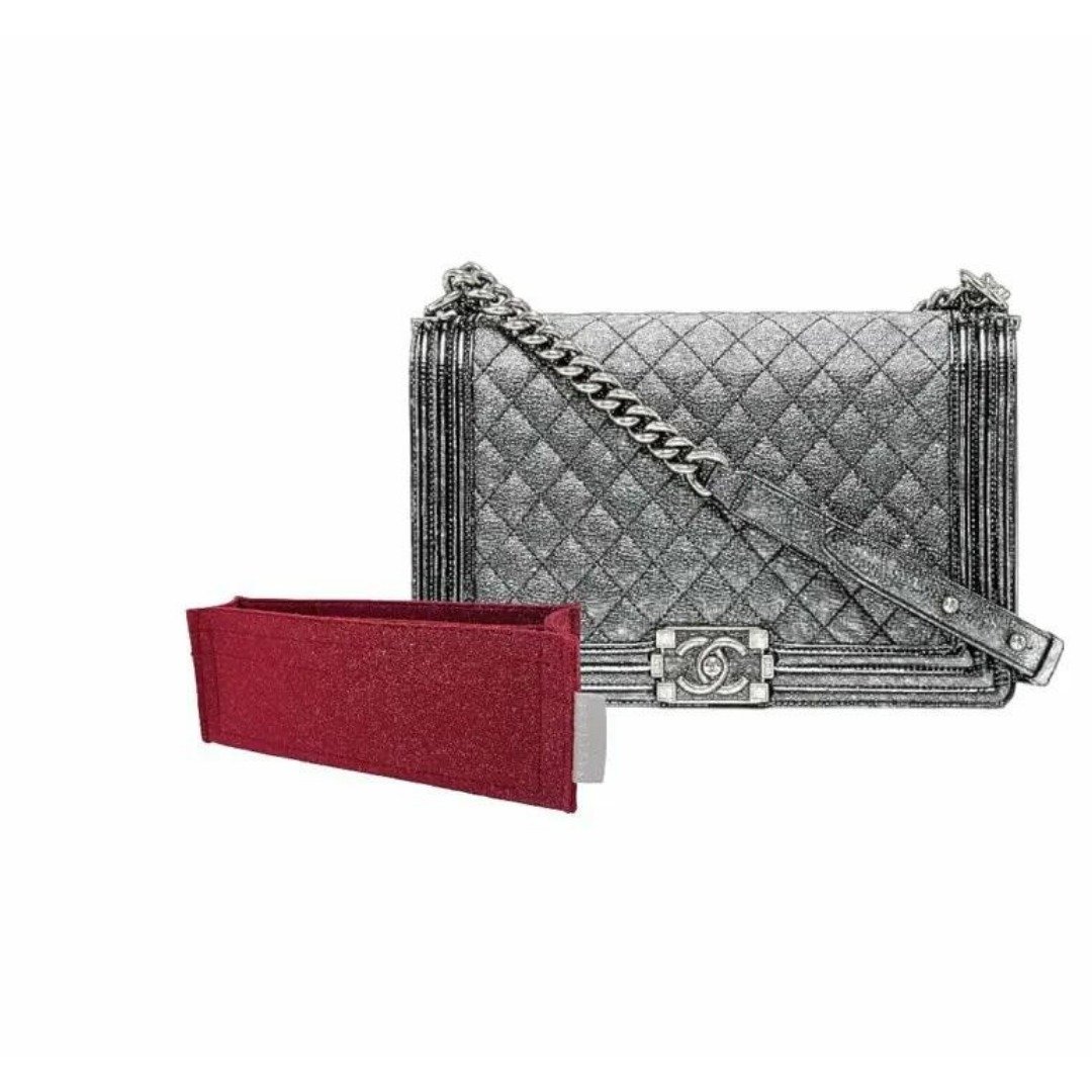 【香港制造|韩国绒布】手制内袋 Chanel Boy Large 30 cm - 化妆包/杂物包 - 其他材质 多色