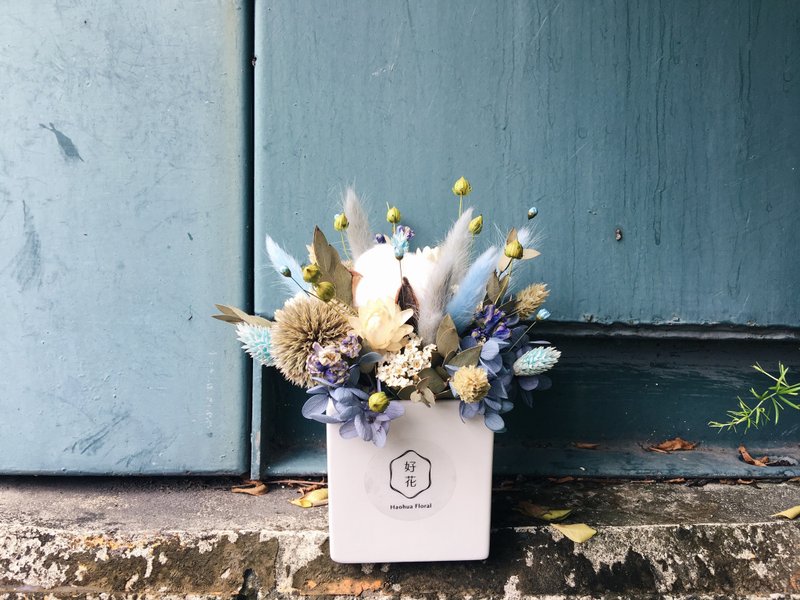 【好花】干燥桌花礼 水蓝色干燥不凋花礼 开幕桌礼居家摆饰情人节 - 植栽/盆栽 - 植物．花 蓝色