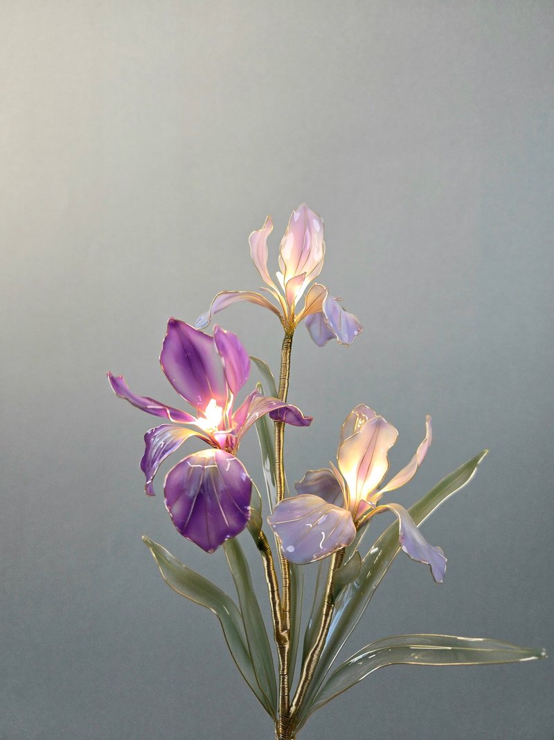 鸢尾花・沾浸艺术花灯【闲逛花间系列】。小夜灯。生日礼物 - 灯具/灯饰 - 树脂 