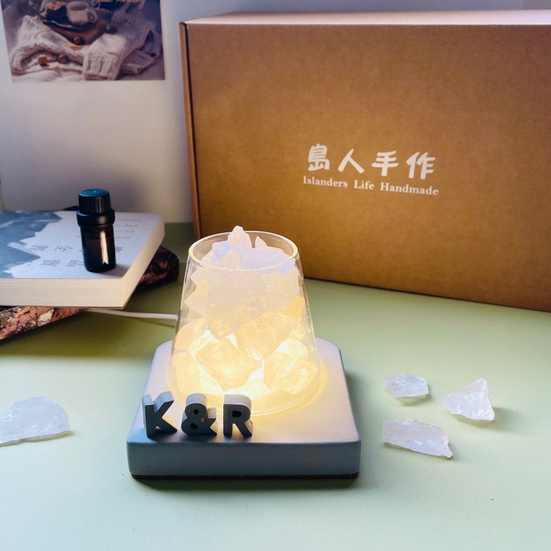 能量扩香水晶山【白水晶的祈福与圆满】水晶礼盒-(水泥字要加购) - 香薰/精油/线香 - 水晶 