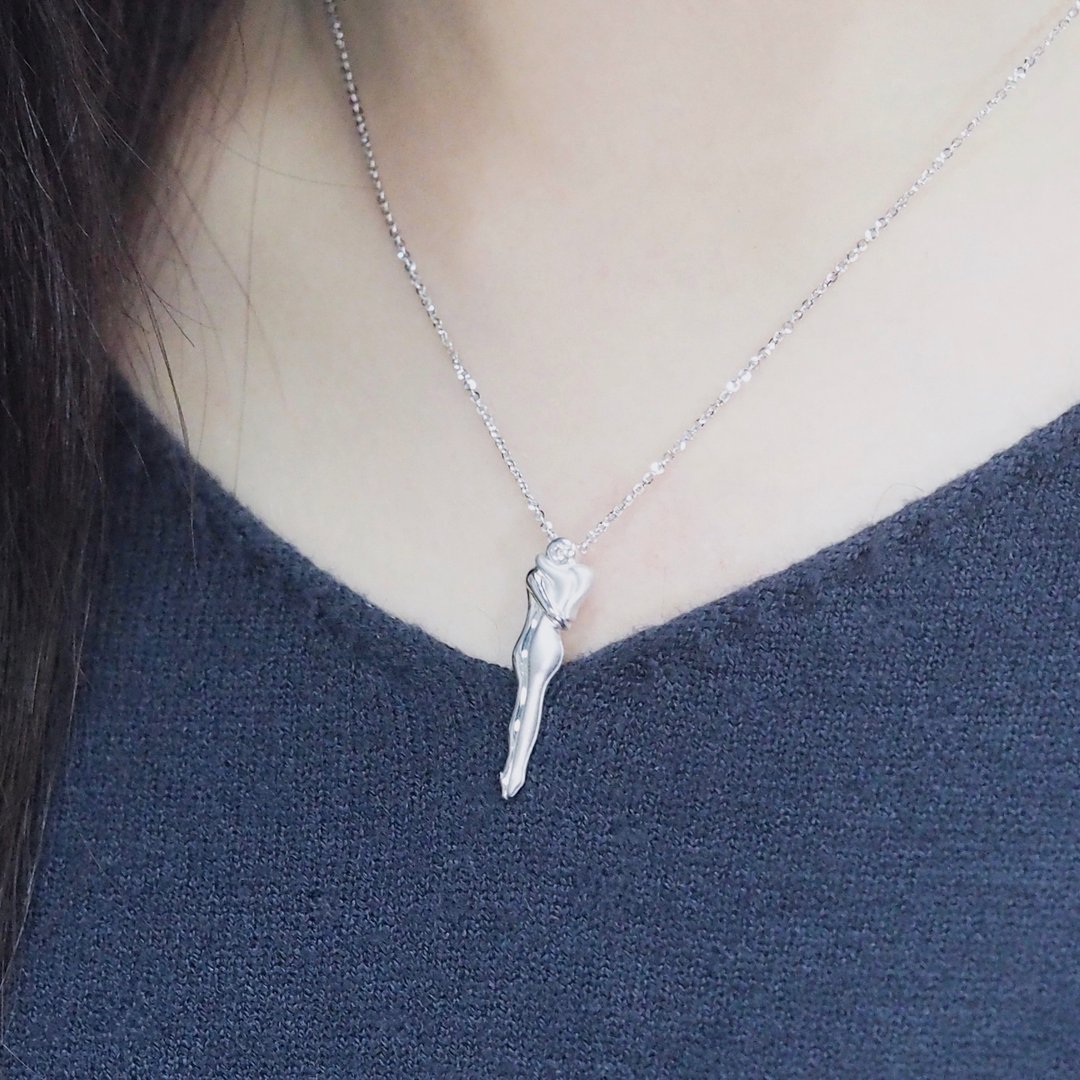 拥抱 Embrace | 纯银颈链 Necklace - 项链 - 纯银 银色